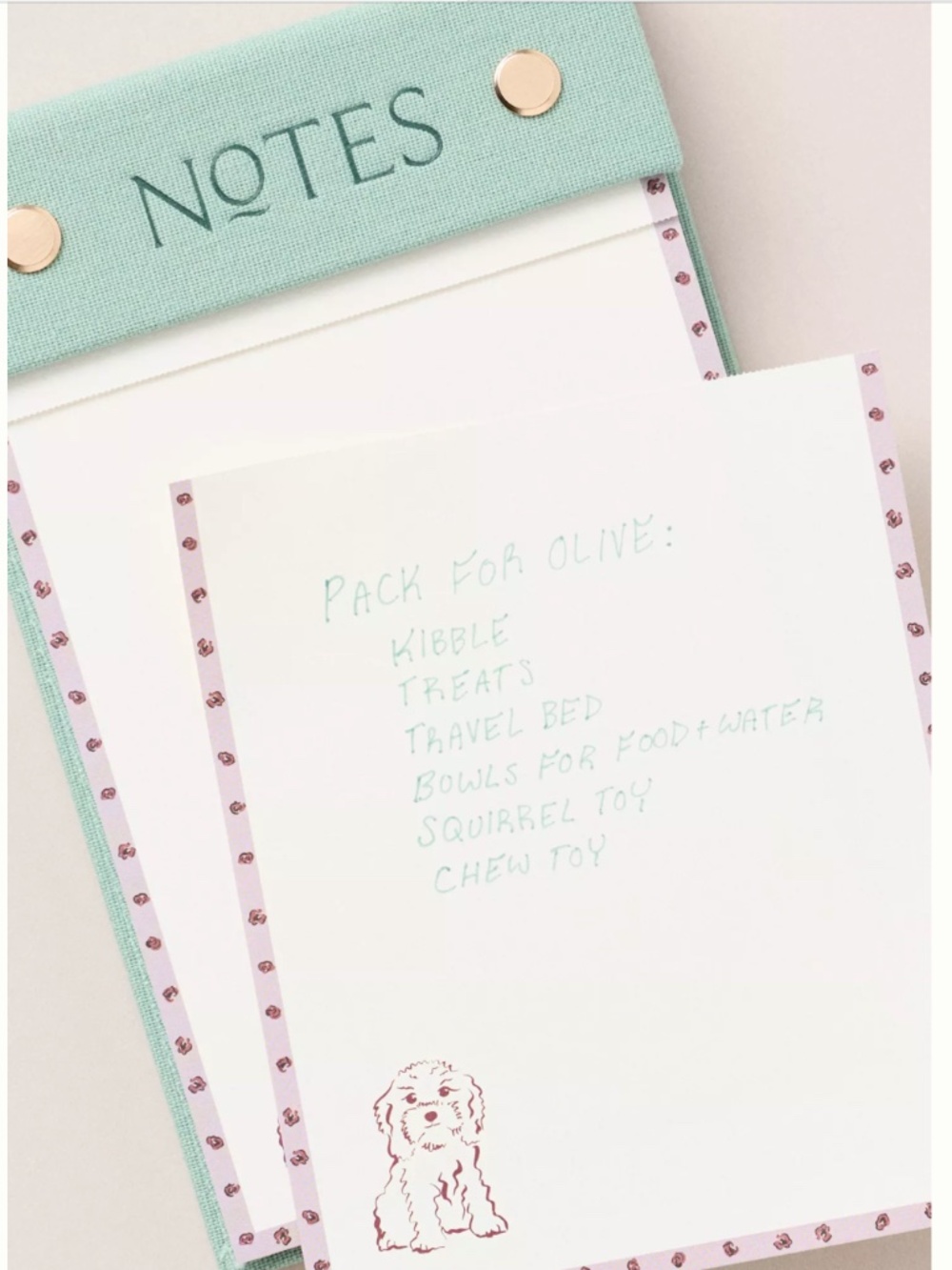 Dog Icon Fabric Bound Notepad